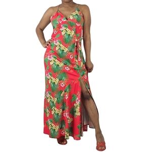 Viva Aviva Ixora Hawaiin Bohemian Slip Maxi Dress